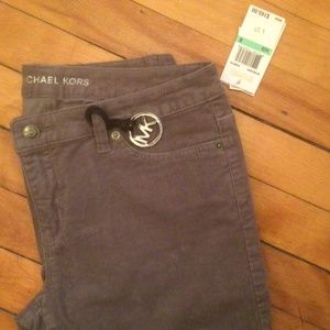 NWT Michael Kors Grey Stretch Corduroy Jeans SZ 8